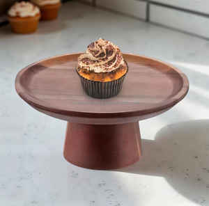 Soporte cuadrado único de madera para pasteles con acabado de grado alimenticio, ideal para servir pasteles, pan, donas y pasteles - Product Image 3