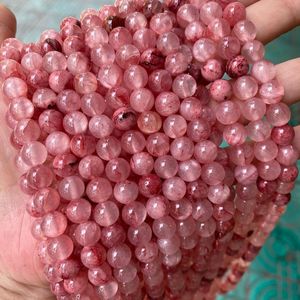 Cuentas espaciadoras de jade rojo sangre creadas, hilo completo de 15.5 pulgadas, cuentas sueltas, certificadas por IGI, ZUBEDA GEMS, accesorios para hacer joyas DIY - Product Image 2