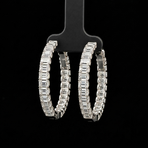 Pendientes de Aro con Diamantes Cultivados en Laboratorio, Corte Esmeralda, 10.38 CTW, Oro de 14K, Certificación IGI, Joyería Nupcial, Regalo de Aniversario - Product Image 1