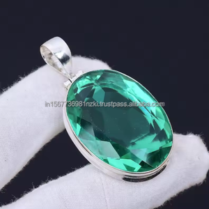 Colgante de Plata de Ley 925 de apatita facetada más hermosa, colgante de piedra preciosa ovalada de apatita hecha a mano para regalo de madre - Product Image 2