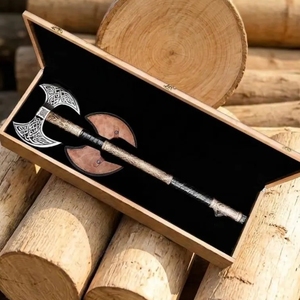 Hache forgée à la main, tête en acier sur mesure, manche en bois, outil de découpe pour le camping en plein air, hache de brousse, fournisseur en gros - Product Image 4