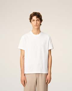 T-shirt en coton blanc pour homme, coupe classique, col rond, manches courtes, jersey décontracté, couleur unie - Product Image 5