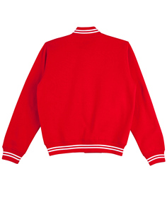 Blouson bomber style preppy pour homme, sur mesure, en coton rouge, décontracté, pour le sport et les activités de plein air, unisexe, style universitaire. - Product Image 2