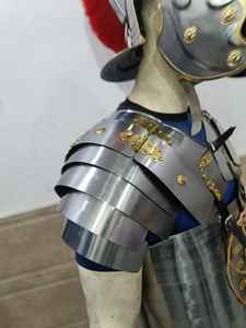 Auténtica Lorica Segmentata Medieval con Casco Romano, Acero Antiguo con Detalles en Latón, Armadura de Caballero para Halloween y Cosplay - Product Image 5