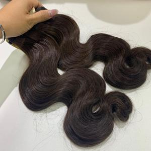 Vente en gros 100% Extensions de cheveux vietnamiens Remy de haute qualité Vague de corps brune et double extrémités dessinées pour le tissage - Product Image 5