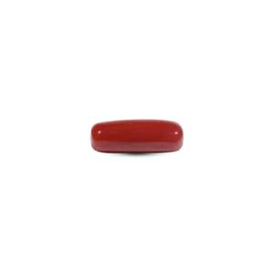 Natural Red Coral Loose Gemstone 7.48 Carat Oval Cabochon for Fine Jewelry - Product Image 3