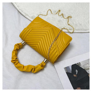 Sac bandoulière matelassé en PU avec rabat, pochette froncée à chaîne, sac à main enveloppe pour femme, usage quotidien - Product Image 2