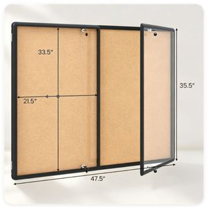 Pannello in Tessuto per Annunci con Porte in PET Infrangibile, Cornice in Alluminio, Vetrina Espositiva Chiusa, Bacheca Esterna con Serratura per Scuola - Product Image 5