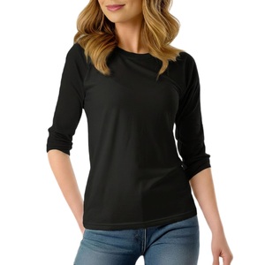 Camisetas Raglán de Alta Calidad para Mujer, Corte Regular, Logotipo Personalizado, Bloques de Color en Contraste, Camisetas Casuales Ligeras Estilo Béisbol - Product Image 1