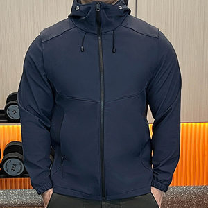2026 New Arrivals Outdoor Plain Custom Logo Front 100% Cotton <b>Stand</b> Hooded Winter Adjustable Sleeve Puffer Jacket Plus Size Men - Product Image 3