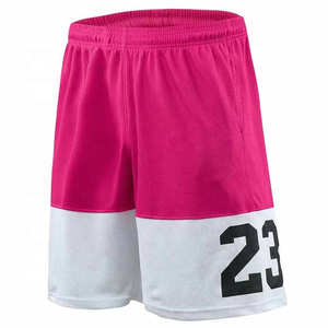 Shorts de basket-ball roses et blancs pour femmes avec le numéro 23 imprimé, taille élastique, respirant, en polyester, vêtements de sport d'été - Product Image 1