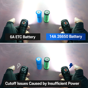 ZEROBEAM 26650 Rechargeable Lithium Ion <b>Battery</b> 7000mAh 14A High Drain Protected Cell 3.7V 24.5Wh for Flashlight Tools - Product Image 2