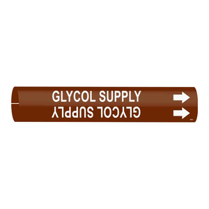 Marqueur de tuyauterie flexible à clipser pour systèmes CVC et tuyauteries industrielles - Alimentation en glycol Brady - Product Image 1