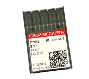 Aiguilles de machine à coudre surjeteuse industrielle Groz-Beckert d'origine B27 DCx27 SKL Taille 65/9 pour tissus élastiques à haute extensibilité - Product Image 1