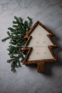 Cuenco de madera artesanal Curio Craft para árbol de Navidad y recipiente rústico para velas de cera de soja |   Decoración del Hogar - Product Image 6