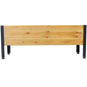 Rectangular Wooden Raised Garden Planter <b>Box</b> for Outdoor Plants Elevated Herbs Vegetables & <b>Flowers</b> Great for Patios - Product Image 6