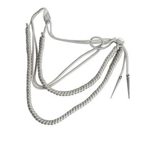 Aiguillette Táctica de Lujo con Hilo Blanco, Cordón de Hombro Ceremonial de Alta Calidad con Puntas Metálicas Personalizadas - Product Image 2
