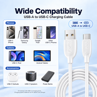 Câble de charge rapide USB-A vers USB-C 18W, cordon de synchronisation de données rapide pour smartphones, tablettes et appareils USB-C, iPhone, Samsung S24 Ultra