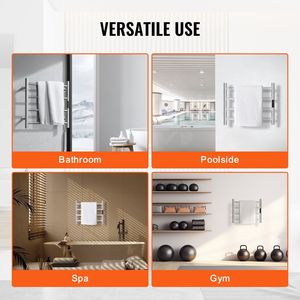 Toallero Eléctrico de Pared con 4 Barras, Pantalla LED y Temporizador, Calentador de Toallas Impermeable IPX5 para Baño - Product Image 6
