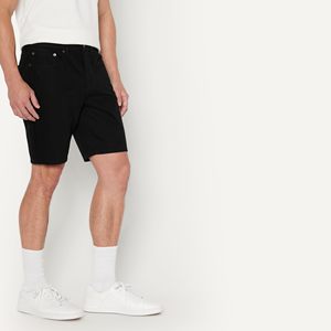 Pantalones Cortos de Mezclilla para Hombre con Lavado Desgastado Personalizado de Fábrica, Bordados, Color Negro - Product Image 1