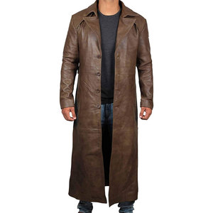 Custom <b>Long</b> Leather Trench <b>Coats</b> Wholesale Fashion Winter Overcoats OEM ODM Private Label Clothing Manufacturer Factory - Product Image 1