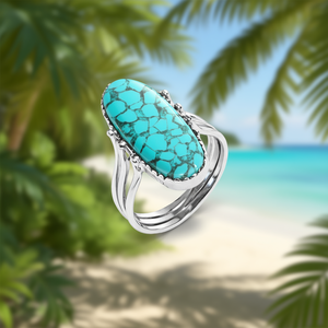 Bague en turquoise huître 5,5 grammes, élégant accessoire de montre - Product Image 3
