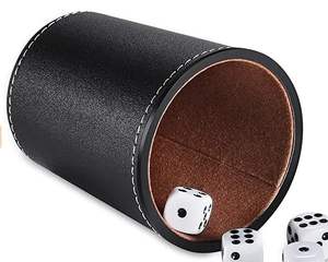 Jeu de dés classique en cuir noir moulé à la main, 10 pièces, pour jeux de société - Product Image 5