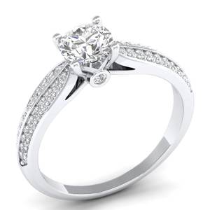 Bague solitaire REYES en argent sterling 925 plaqué or blanc 14 carats avec moissanite taille ronde 0,94 ct – Prix usine de gros – Bijoux fins - Product Image 2