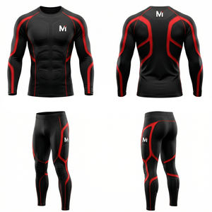 Conjunto Deportivo de Manga Larga con Compresión Titan Shield Pro, Edición Activewear de MALUZA INDUSTRIES, Spandex/Poliéster, Transpirable, de Secado Rápido - Product Image 1