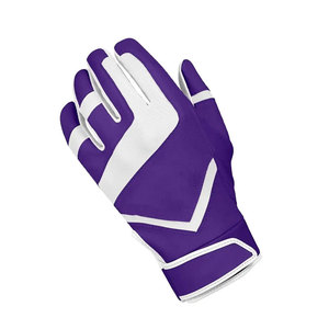 Purple <b>White</b> Full Finger Baseball Gloves Hook And Loop Closure Non Slip Synthetic Material Adult Right Handed Baseball Gloves - Product Image 3