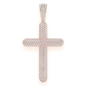Pendentif Croix Géante Dvars en Argent Sterling 925 Plaqué Or avec Moissanite, Bijou Unisexe Hip Hop Religieux Type 3D - Product Image 2