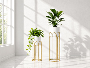 Jardinière contemporaine en métal avec support élégant surélevé pour plantes d'intérieur et d'extérieur, balcon, jardin, salon, patio - Product Image 4