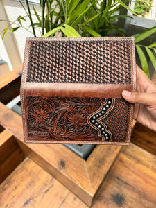 มาใหม่ที่ไม่ซ้ํากันแกะสลักแกะสลักหนังกระเป๋าสตางค์ผู้ชายยาวทําด้วยมือผู้ชายหนัง Bi พับกระเป๋าสตางค์ยาวส่วนบุคคลของขวัญสําหรับเขา - Product Image 5