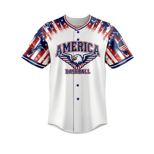 Maillot de baseball personnalisé pas cher, respirant, à manches courtes, boutonné, de haute qualité, service OEM, nouveau design, uniforme d'équipe de baseball - Product Image 2
