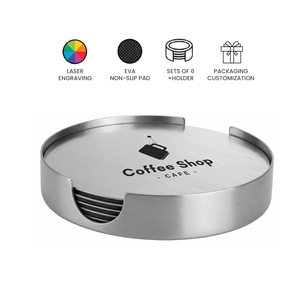 Custom Stainless Steel Coasters with Laser Engraved Logo Reusable & Eco-Friendly for Wholesale Promotional Corporate Gifts - Product Image 4