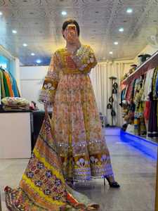 Royal Traditional Afghan <b>Dress</b> Bright Solid Color Afghan Kuchi <b>Dress</b> Geometric Embroidery Matching Dupatta Casual <b>Dresses</b> - Product Image 5