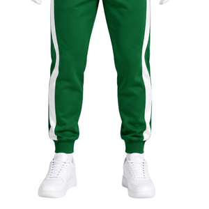 Ensemble de survêtement vert avec bande latérale contrastante, sweat-shirt à capuche et pantalon de jogging, tenue de sport décontractée deux pièces - Product Image 6