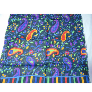 Silk Scarf Print Custom Designs Indian Paisley Print Pure Medium Silk Scarf Wrap for Women Elegant Designer Fashion Scarves - Product Image 4