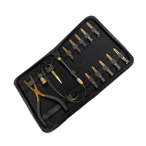 Wholesale Hair Extension <b>Plier</b> Kit Gold Coated German Steel Tape In Hair Extension <b>Plier</b> Removal <b>Pliers</b> <b>Set</b> With Zipper Pouch - Product Image 6