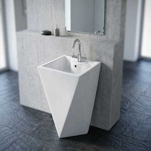 1st Class Coffee Color Ceramic Pedestal Wash Basin Round Small Lavabo Sink Stand Luxury Flower Design - Product Image 2