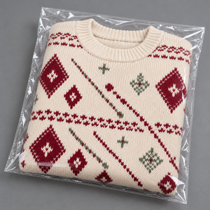 Pull de Noël personnalisé pour homme, col rond, tricot jacquard géométrique ivoire bordeaux, pull d'hiver, vente en gros OEM - Product Image 5