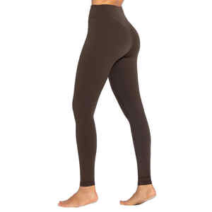 Legging de fitness pour femme de haute qualité, 100 % coton tricoté, respirant, antibactérien, taille haute, décontracté, pour l'entraînement, grandes tailles - Product Image 1