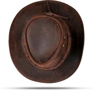 Genuine Leather <b>Western</b> Cowboy <b>Hats</b> for Men and Women New Fashion Equestrian Wear Leather - Product Image 1