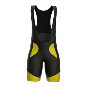 Pantalones Cortos de Ciclismo para Hombre, Negros con Paneles Amarillos, Ropa Deportiva Transpirable - Product Image 1
