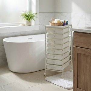 Chariot de bureau MIT personnalisable OEM Bacs d'organisation à tiroirs 8 PP Meubles de rangement pour la maison Quatre roues en métal pour chariots à main - Product Image 3