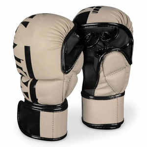Gants de MMA demi-doigts en cuir PU avec fermeture à lacets pour arts martiaux adultes, gants de sparring MMA par Waseem Impex - Product Image 3