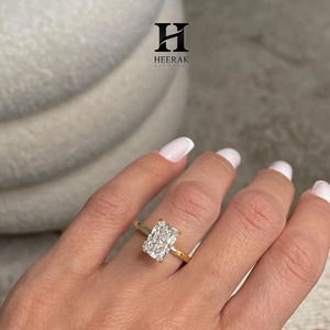 Luxury 3ct 5ct Radiant Cut Moissanite Engagement Ring for Women 14k 18k Yellow Gold Plated <b>Solid</b> <b>Silver</b> Lab Grown Diamond - Product Image 1