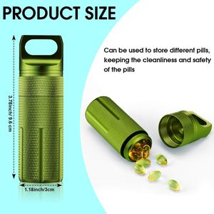Set di 4 Portapillole Portatili a Portachiavi, Contenitori da Viaggio Impermeabili in Alluminio Ermetici, Custodie Abbinate per la Conservazione delle Pillole - Product Image 3