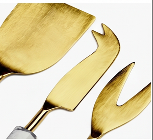 Modern <b>Cheese</b> <b>Knife</b> <b>Set</b> With Marble Handle Gold Metal <b>Cheese</b> Tools Dishwasher Safe For Kitchen Use Restaurant And Dining Use - Product Image 4