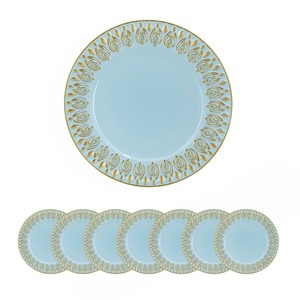 Round <b>Ceramic</b> Charger <b>Plate</b> Green Gold Inlay Glam Design Dishes & <b>Plates</b> - Product Image 6